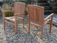 Load image into Gallery viewer, Classic teak stacking armchairs, suitable for commercial use