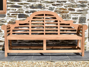 3 Seater / 5ft classic Lutyens design garden bench, front view