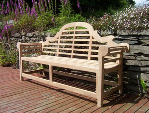 150cm long, 3 seater Lutyens style teak garden bench