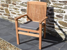 Load image into Gallery viewer, Luxury grey large seat pad cushion featuring contrast white piping; optional extra.