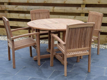 Load image into Gallery viewer, 4 seater outdoor dining set with armchairs, suitable for commercial use
