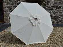 Load image into Gallery viewer, 2m Octagonal parasol with wooden frame and natural ecru colour canopy; optional extra.