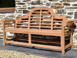 Patio Furniture’s Traditional design solid teak ‘Lutyens” style garden bench