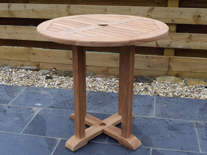 80cm, small garden dining table with pedestal style base, suitable for commercial use