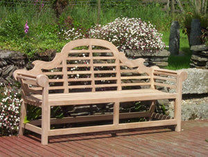 Heritage design Lutyens style teak wood outdoor garden bench