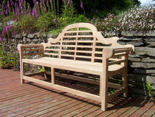 Load image into Gallery viewer, 150cm long, 3 seater Lutyens style teak garden bench